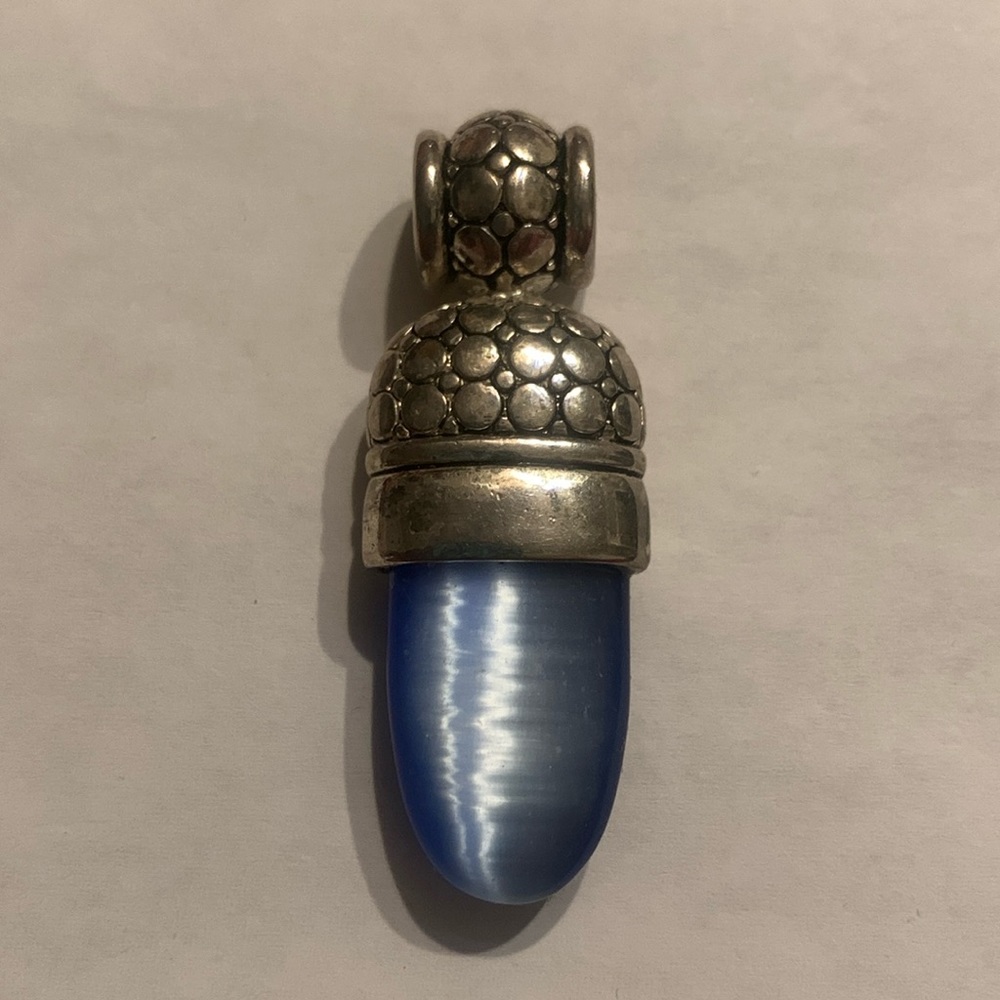 Turtle Shell & Blue stone pendant